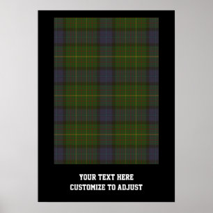Green tartan plaid poster