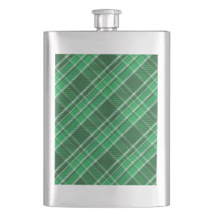 Green Tartan Swahili Plaid Pattern-82009 Hip Flask