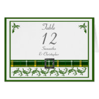 Green tartan table number