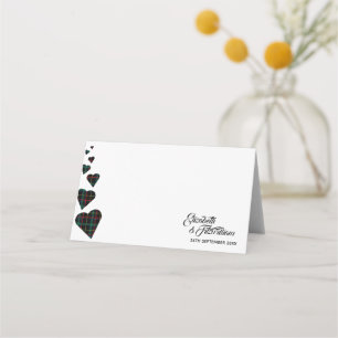 Green Tartan Table Place Card or Escort Card