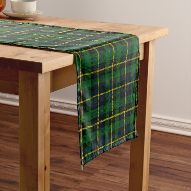 🍀 “GREEN TARTAN” Table Runner – Classic Plaid (In Situ)