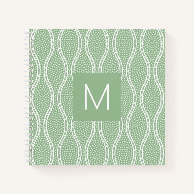 Green Tatewaku Monogrammed Notebook (Front)