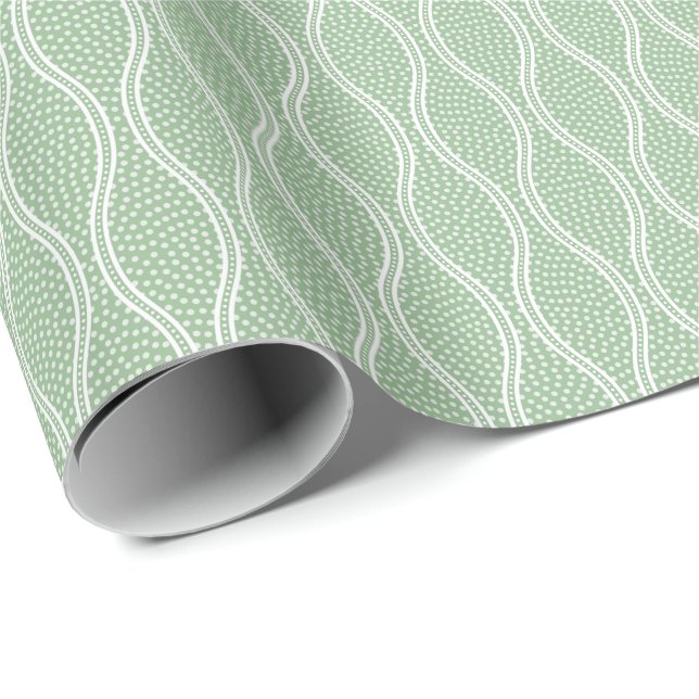 Green Tatewaku Same Komon Wrapping Paper (Roll Corner)