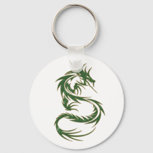 Green Tattoo Dragon Key Ring