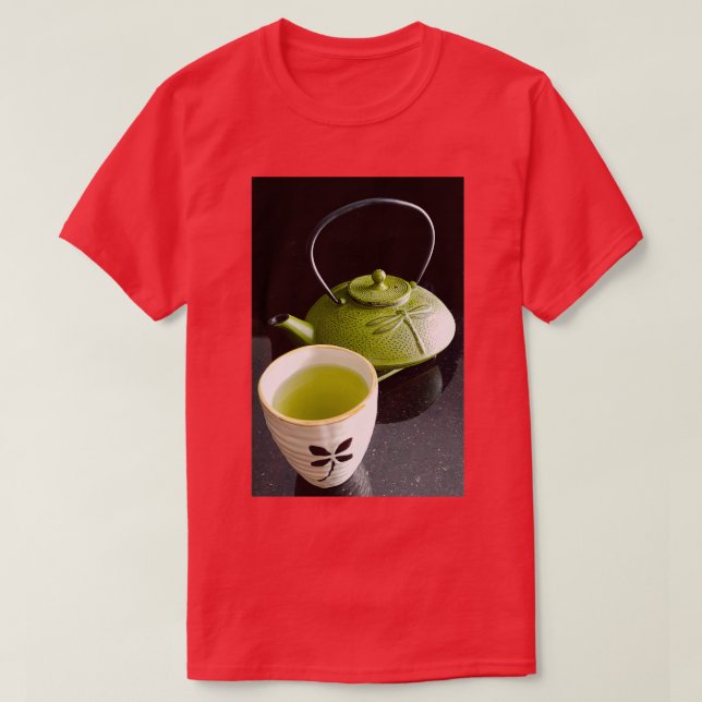 Green Tea and Dragonflies T-Shirt (Design Front)