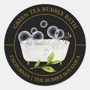 Green Tea Bubble Bath label
