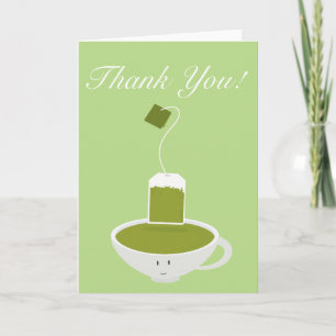 Green tea cup thank you card