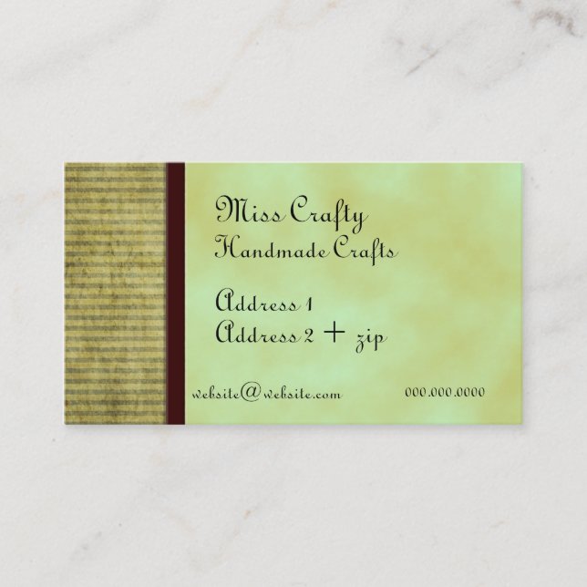 Green Tea Custom Business Card (Front)
