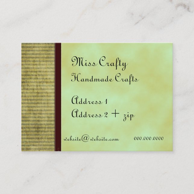 Green Tea Custom Business Card (Front)