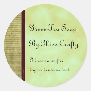 Green Tea Custom Home Craft Labels