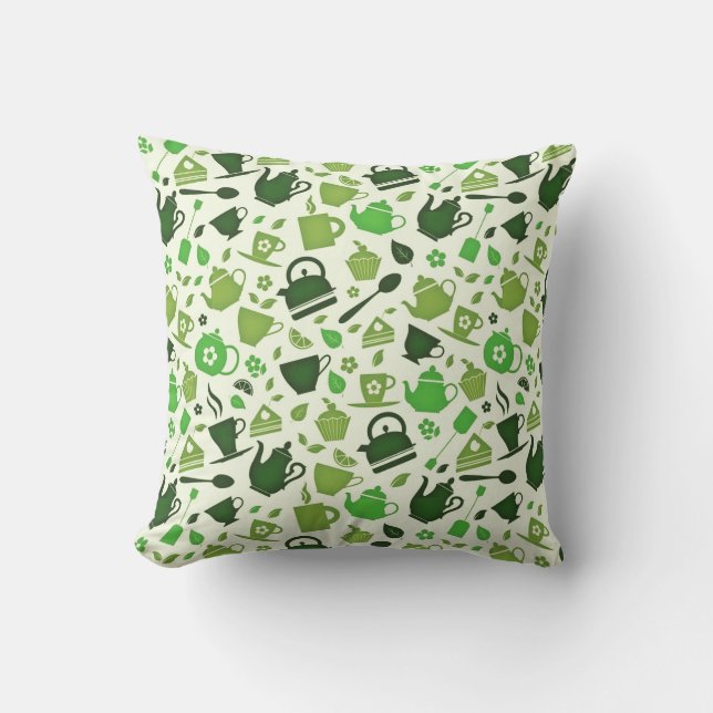 Green Tea Flat Pattern Cushion (Front)