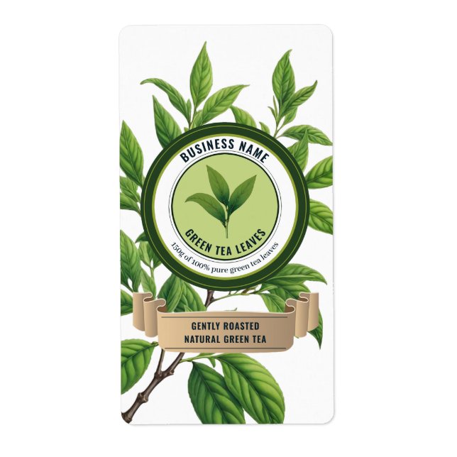 Green Tea Label Templates (Front)
