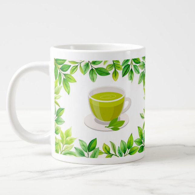 Green tea large coffee mug (Left)