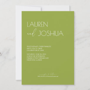 Green Tea • Modern Minimalist Script Wedding Invitation