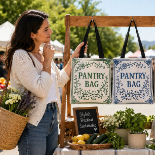 "GREEN-TEA" PANTRY BAG - CHINOISERIE TOTE