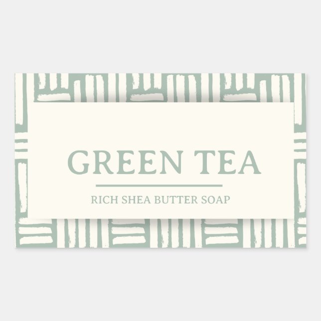Green Tea Shea butter soap package label (Front)