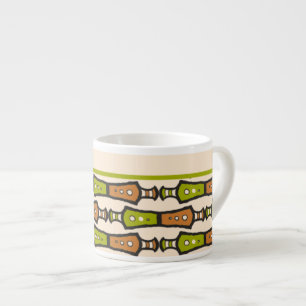 Green, Teal, Black, Cream Tribal Espresso Mug