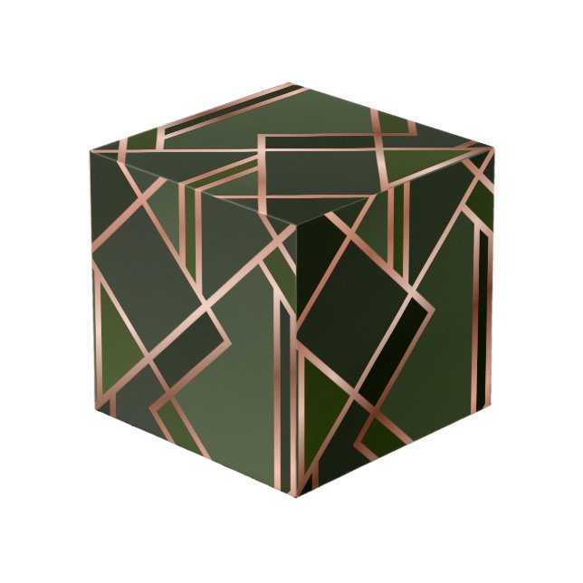 green,teal,gold,gold,geometric,pattern,modern,e cube (Back Angled)