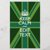 Green Teal Keep Calm And Get Your Text Union Jack