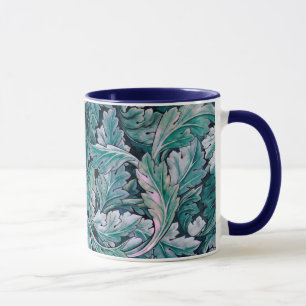 Green & Teal Morris Leaves Mug