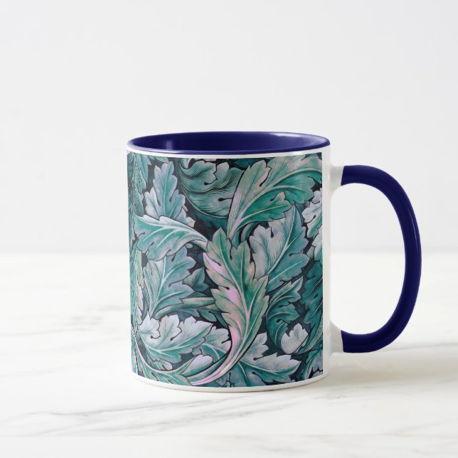 Green & Teal Morris Leaves Mug (Right)