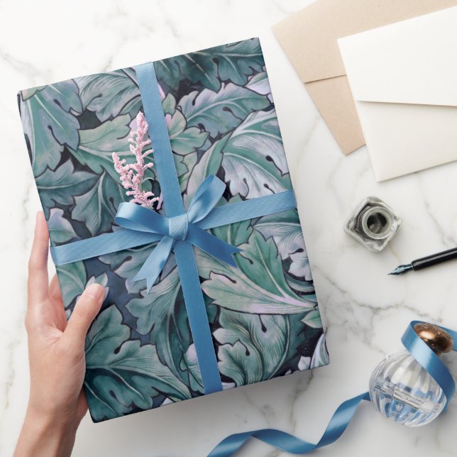 Green & Teal Morris Leaves   Wrapping Paper (Gifting)