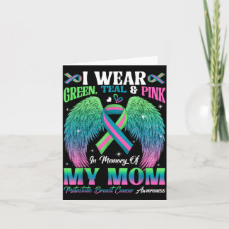 Green Teal Pink In Memory Of Mum Metastatic Breast Card