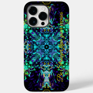 Green Teal Psychedelic Bohemian Mandala    Case-Mate iPhone 14 Pro Max Case