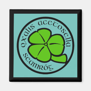 Green Teal Shamrock Saint Patrick's Day Floral Art Magnet