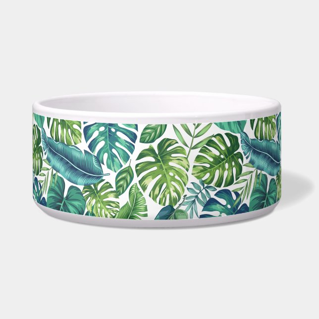 Green & Teal Tropical Palm Banana Monstera Leaves (Left)