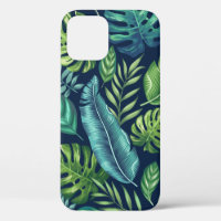 Green & Teal Tropical Palm Banana Monstera Leaves