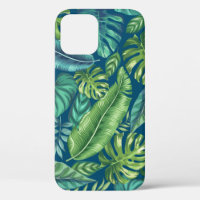 Green & Teal Tropical Palm Banana Monstera Leaves