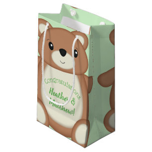 Green Teddy Bear Small Gift Bag