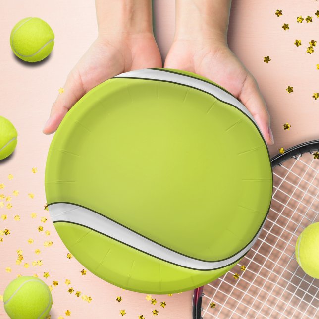Green Tennis Ball Birthday Party Plates (Creator Uploaded)