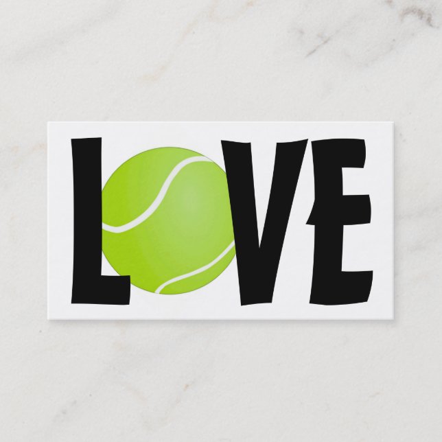 Green Tennis Ball LOVE Business Card (Front)