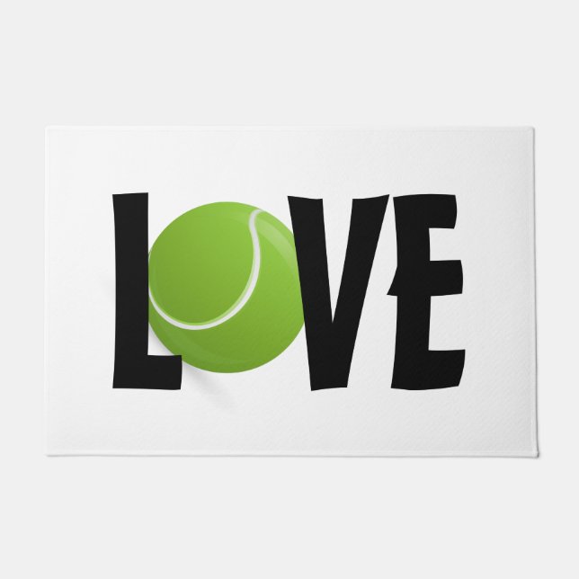 Green Tennis Ball LOVE  Doormat (Front)