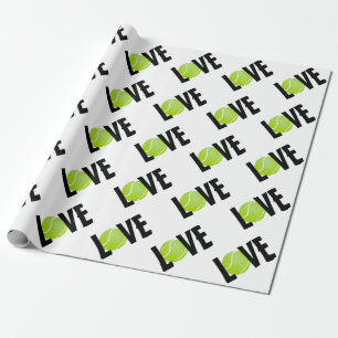 Green Tennis Ball LOVE Wrapping Paper