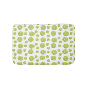 Green tennis balls pattern bath mat