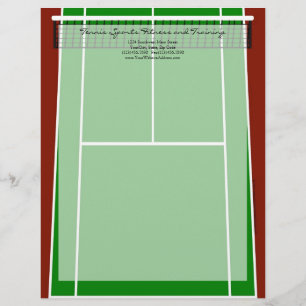 Green Tennis Court Design Customized Letterhead