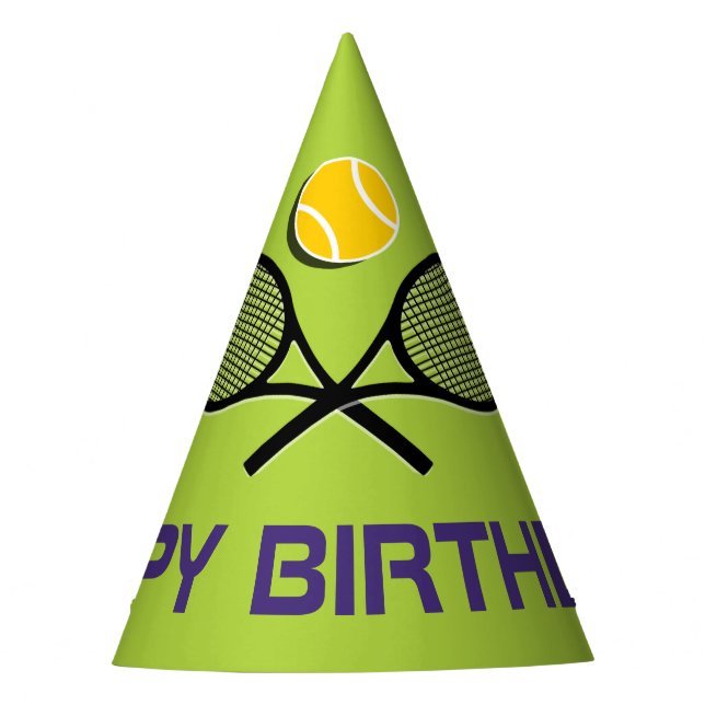 Green tennis rackets  Party Hat (Front)