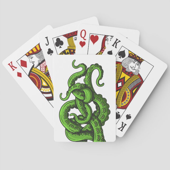 Green Tentacles Playing Cards (Back)