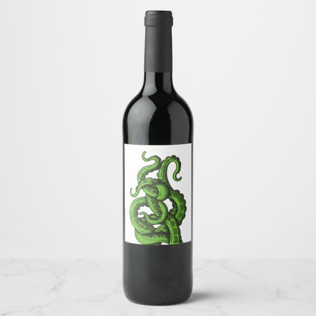 Green tentacles wine label (Front)
