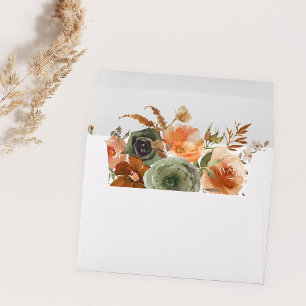 Green & Terra Cotta Floral Envelope 2