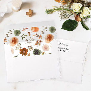 Green & Terra Cotta Floral Envelope 3