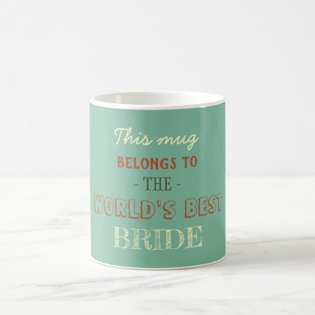 Green Terracotta Pastel Colour Gift for Bride Coffee Mug (Center)