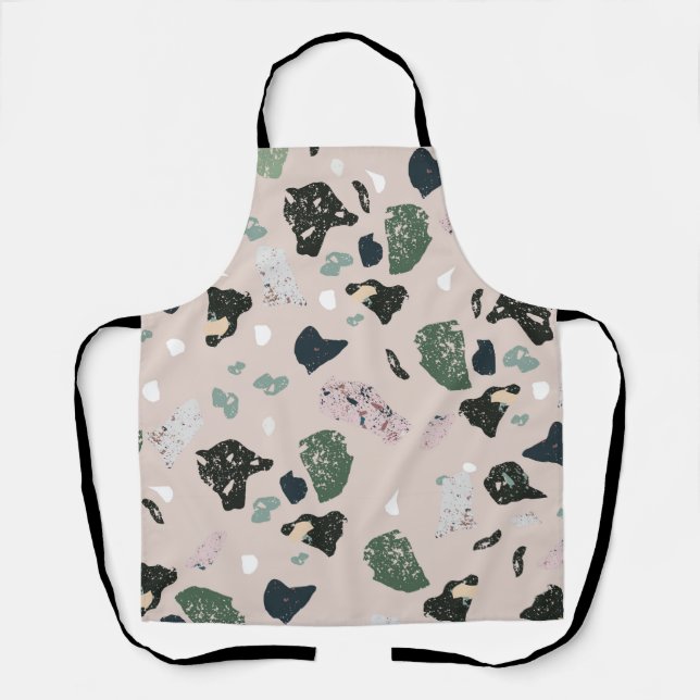 Green Terrazzo Pattern Apron (Front)