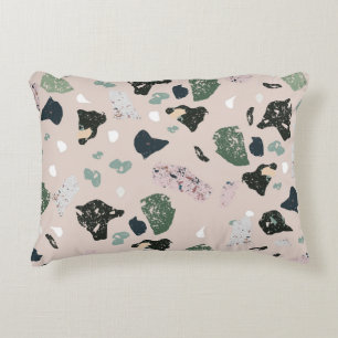 Green Terrazzo Pattern Decorative Cushion