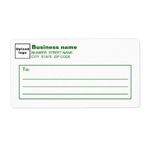 Green Text Business Shipping Label