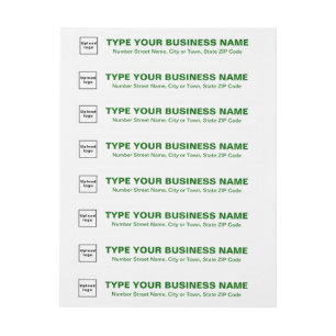 Green Text Business Wrap Around Address Label