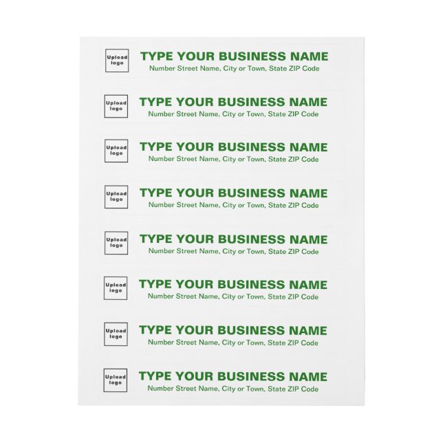 Green Text Business Wrap Around Address Label (Sheet)